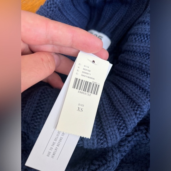 525 America NWT Anthropologie Knit Turtleneck Sweater Dress, Navy Blue - Picture 4 of 11